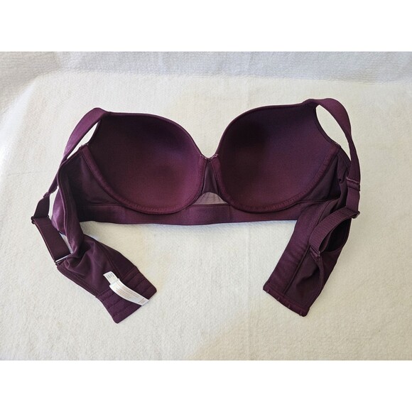 Cacique 42D Balconette Bra Burgundy Purple Full Coverage Lightly Lined - Picture 4 of 8
